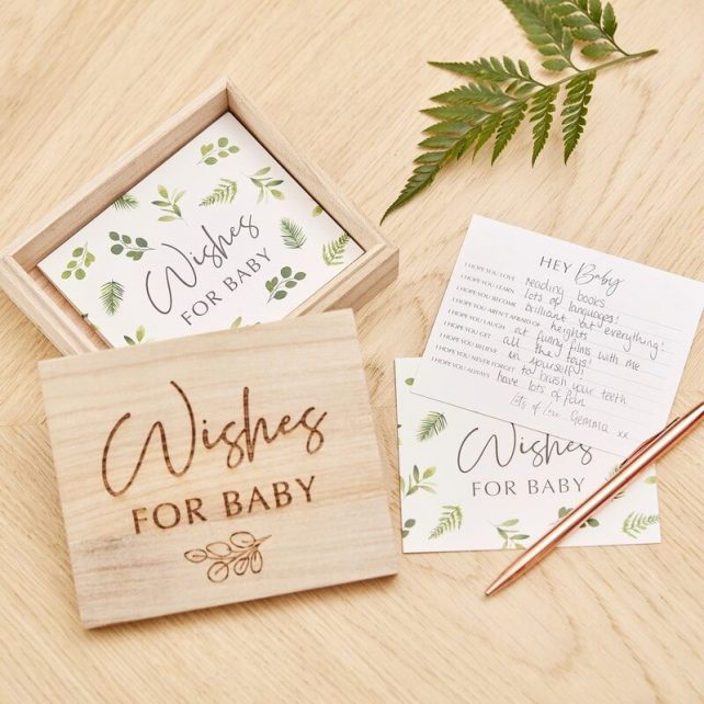 Botanical Baby Shower Advice Cards And Keepsake Box