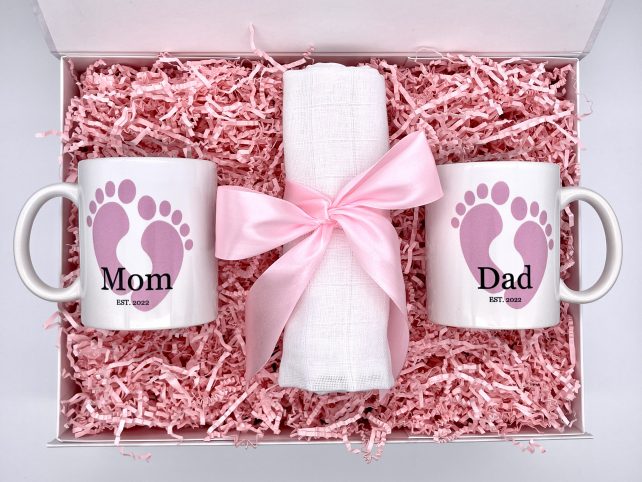 Mom Dad Baby Girl EST. 2023 Box